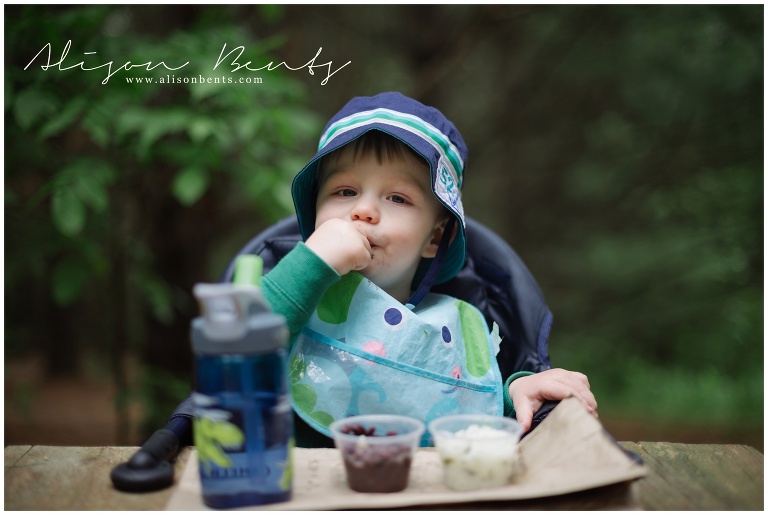boy in hat at picnic table | Mpls family photographer
