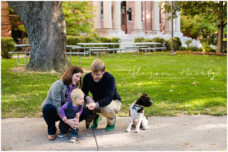 family with dog